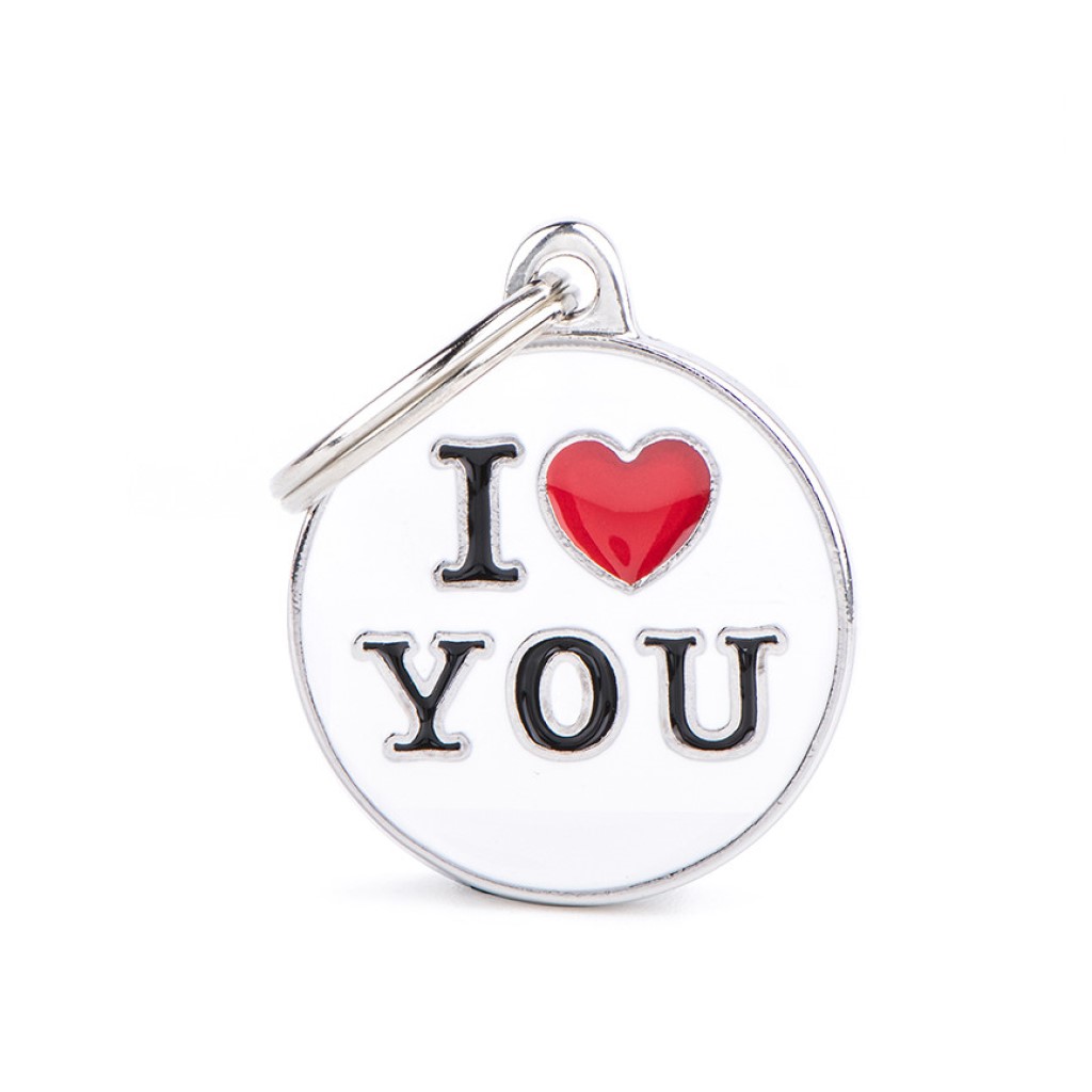 ID Tag Medium Circle "I Love You"