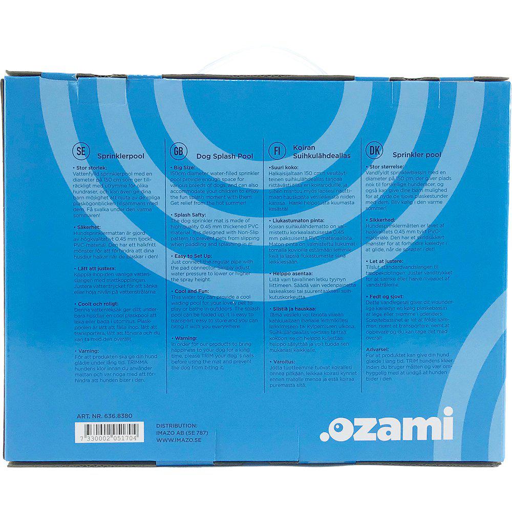 Ozami Dog Splash Pool Fontenematte Sprinklerbasseng Hund ø 150 cm