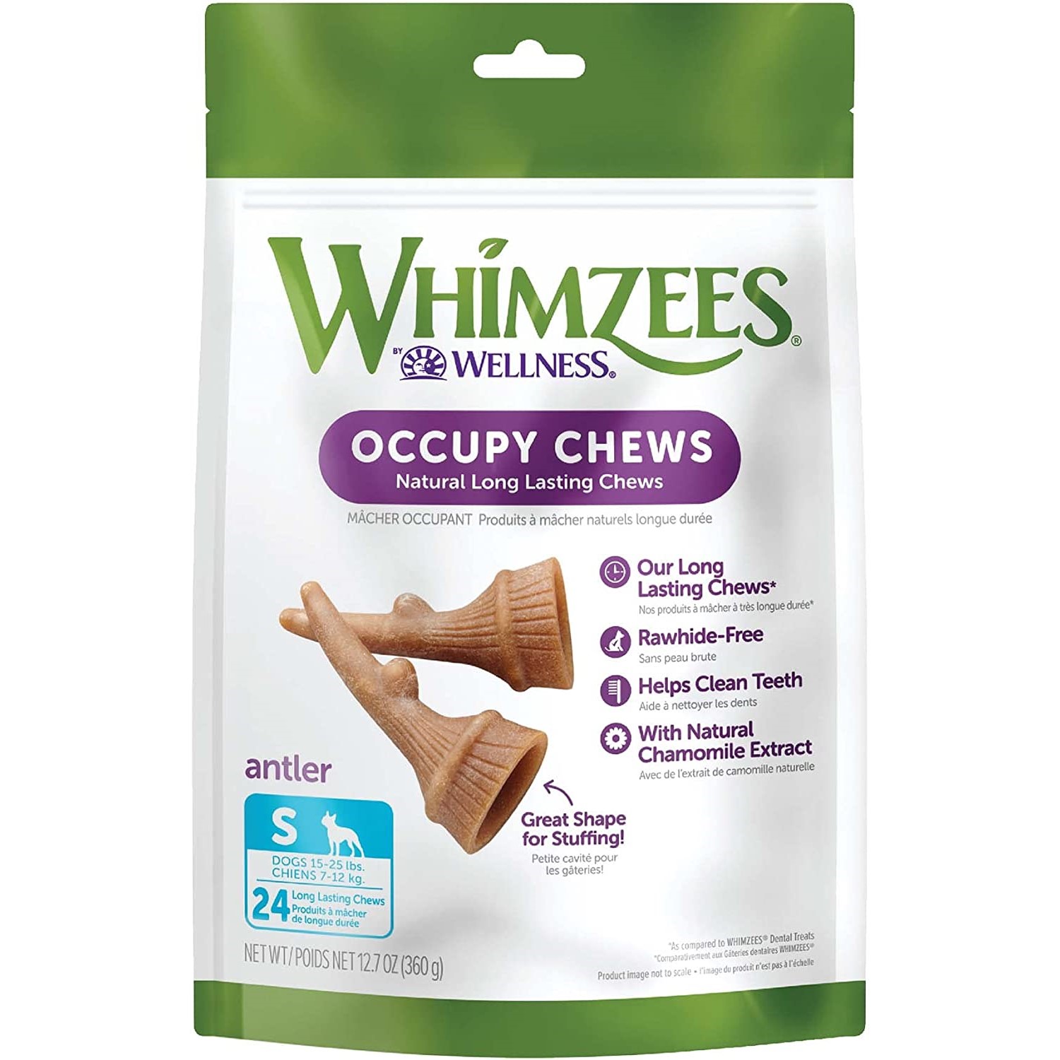 Whimzees Occupy Antler Dental Vegetar Tygg i pose