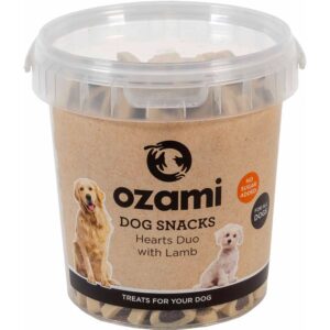 Ozami Hundesnacks Hearts Duo med Lam – 500g
