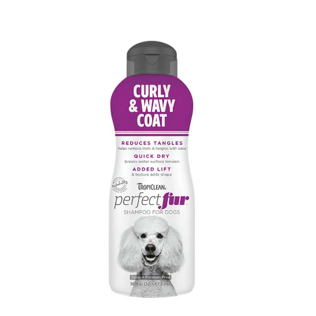 Tropiclean Perfect Fur Curly and Wavy Coat Sjampo til hund