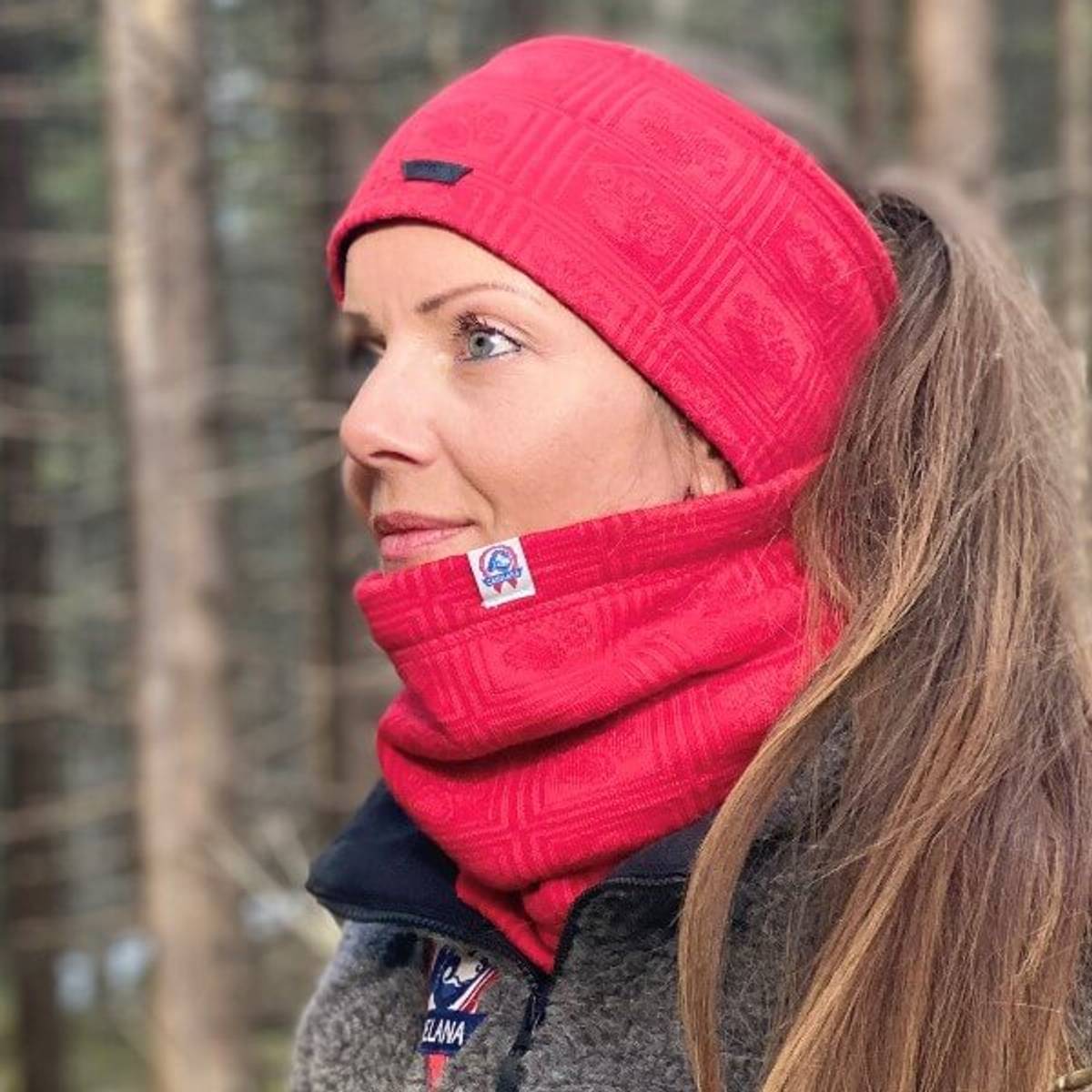 Canelana Hals Merinoull m/fleecefôr RANA Potemønster