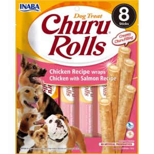 Inaba Churu snacks rull hund Kylling med laks, 8stk