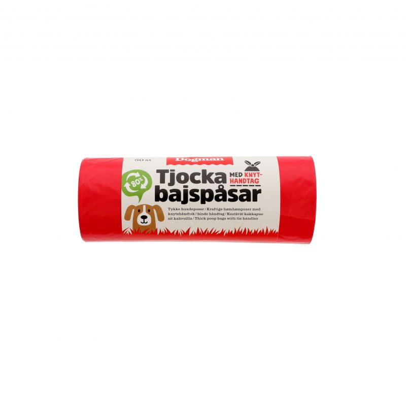 Hundepose med Håndtak Rød 50stk