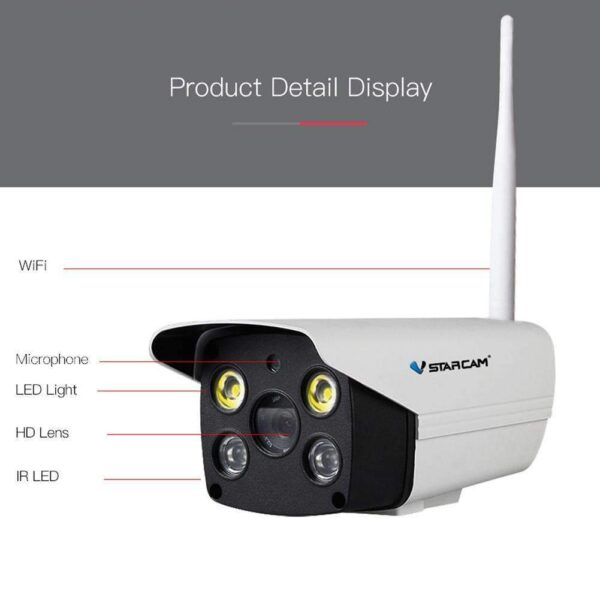 Vstarcam C18S IP-Kamera Fullfarge Utekamera Vanntett