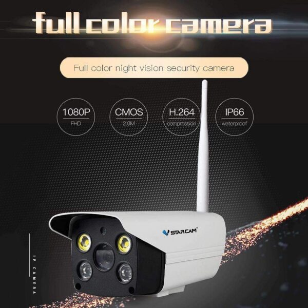 Vstarcam C18S IP-Kamera Fullfarge Utekamera Vanntett